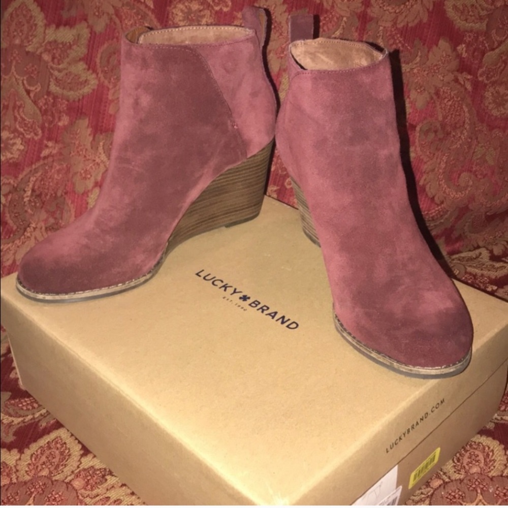 Lucky Brand wedge booties 8.5